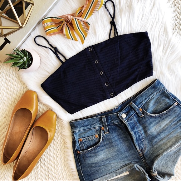 Privacy Please Tops - Privacy Please ribbed crop top